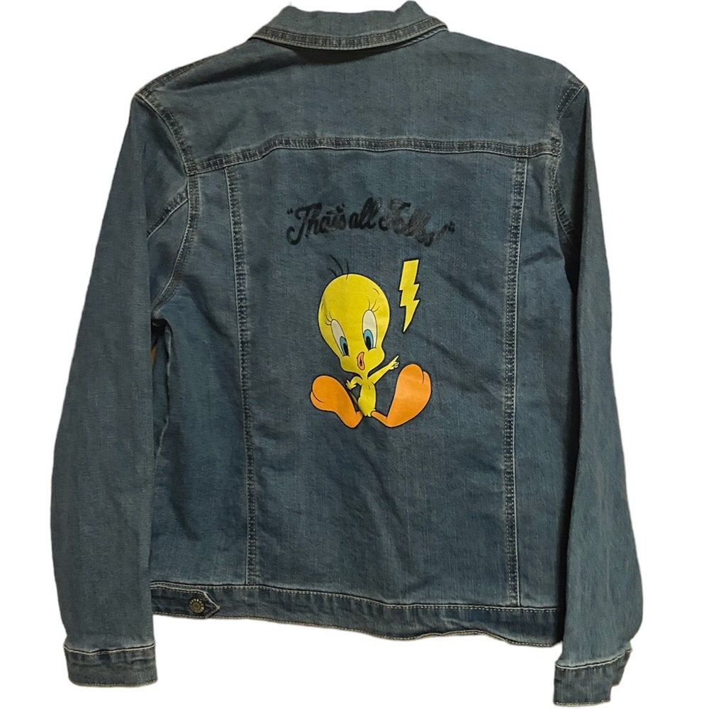 Looney Tunes Tweety That’s All Folks Jean Jacket XXL